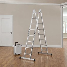 Hliníkový skladací rebrík 3,6 m, 4 dielny, 6 priečok, 150 kg