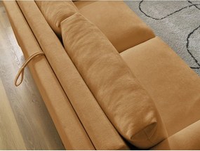 Pohovka na každodenné spanie/rozkladacia v horčicovej farbe 200 cm Cocoone – Bobochic Paris