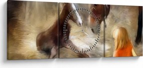Obraz - Vitaj na svete, žriebätko (s hodinami) (90x30 cm)