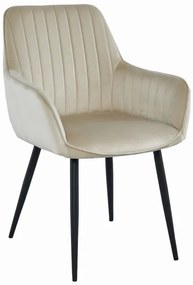 Set dvoch jedálenských stoličiek SOLDEN zamatové béžové (čierne nohy)