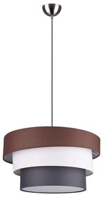 Sivo-hnedé závesné svietidlo s textilným tienidlom ø 45 cm Ibis – Trio