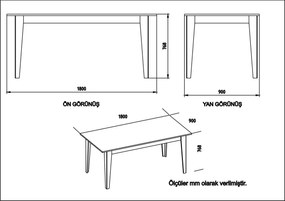 Jedálenský stôl LORENZ 90 cm čierna/hnedá