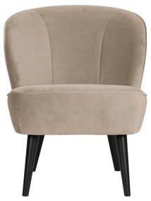 Béžové zamatové kreslo Sara – WOOOD