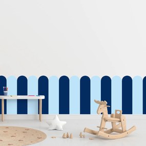 PIPPER. Textilná samolepiaca tapeta - Oblúk - Námornícka modrá farba Farba: Kombinácia, Veľkosť: 60 cm