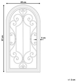 Nástenné zrkadlo kovové 50 x 98 cm čierne CAMPEL Beliani