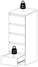 Komoda v dekore duba v prírodnej farbe 40x111x50 cm Naia – Tvilum