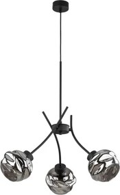 Závesný luster na lanku ZULIA 3xE27/15W/230V čierna/dymová čierna