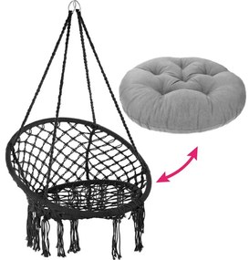 Závesné kreslo BOHO 490129A čierne