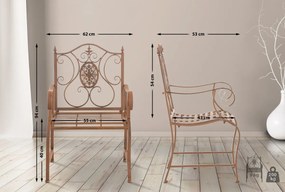 Kovová stolička Punjab s područkami (SET 2 ks) - Hnedá antik