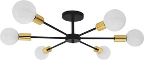 Toolight - Lampa spider-6 APP501-6C, čierna-zlatá, OSW-01100