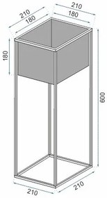 Tutumi Tutumi, kovový kvetináč 60cm FS-C60, čierna, HOM-09811