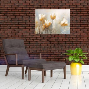 Obraz - Maľba tulipánov (70x50 cm)