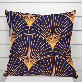 Biante Bavlnená obliečka na vankúš Sandra SA-504 Oranžové vejáre na tmavo modrom 70 x 90 cm