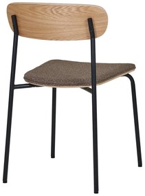 Čierna/hnedá stohovateľná jedálenská stolička v dekore jaseňa Estepona – House Nordic
