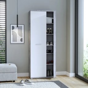 Komoda/Botník SIMO biela/šedý betón