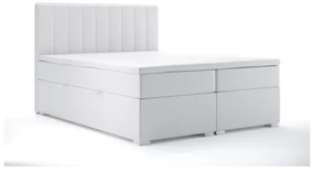 Manželská posteľ Boxspring 140 cm Ranaly (biela ekokoža) (s úložným priestorom). Akcia -20%. Vlastná spoľahlivá doprava až k Vám domov. 1044307