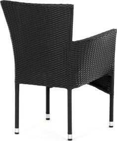 Autronic BONTEC Záhradná stolička, kov, polyratan, čierna, AZC-S2117 BK Farba: Čierna