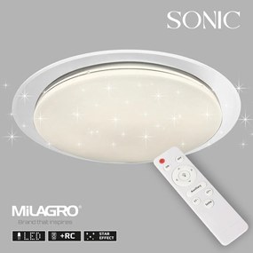 Stropné LED svietidlo Sonic, 1x LED 24w, 3000-6000k, w, (fi 40cm), s ovládačom