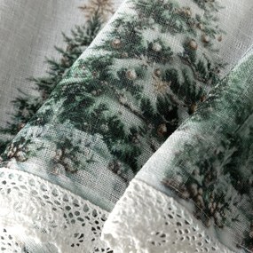 KRÁTKA VIANOČNÁ ZÁCLONA NA PÁSKE XMAS9 150X30 CM VZOROVANÁ