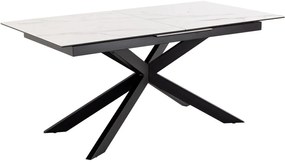 Actona Rozkladací jedálenský stôl Irwine 168/210 - biely mramor / čierna