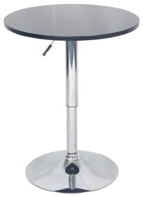 Tempo Kondela Barový stôl s nastaviteľnou výškou, čierna, priemer 60 cm, BRANY 2 NEW