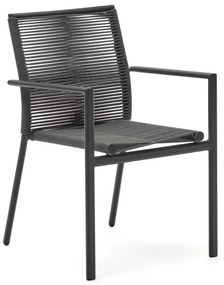 Tmavosivá kovová záhradná stolička Culip – Kave Home