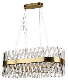 LED Stmievateľný krištáľový luster na lanku LED/90W/230V + diaľkové ovládanie