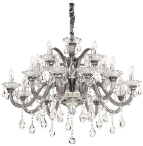 Ideal Lux - Krištáľový luster na reťazi COLOSSAL 15xE14/40W/230V pr. 95 cm šedá