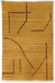 Okrový ručne tkaný bavlnený koberec so vzorom Woven - 120*180 cm