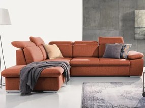 Rohová sedačka Aldon, tehlová štruktúrovaná látka, ľavý roh%