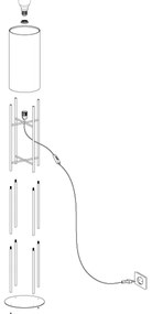 Eglo 43141 - Stojacia lampa GLASTONBURY 1xE27/60W/230V