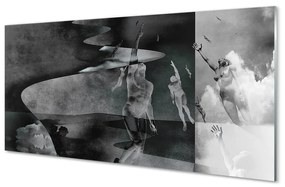 Nástenný panel  Sky čierna a biela ľudia 100x50 cm