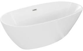 Mexen Eris, voľne stojaca vaňa 170 x 80 cm, biela, brúsená oceľ prepad, 53441708000-97