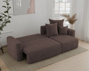 Rohová sedačka Denia (P) (čokoládová). Akcia -20%. Vlastná spoľahlivá doprava až k Vám domov. 1133116