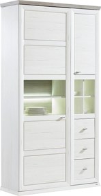 XXXLutz VITRÍNA, sivá, biela, 110/209/43 cm Hom`in - Sklenené vitríny - 000003000112