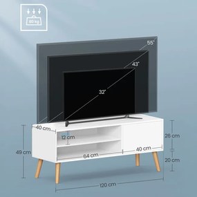 Stolík pod TV biely AKF-E1146 WT