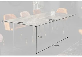 Jedálenský stôl 40668 200 x 100cm Marble Look Taupe Ceramik  - Komfort-nábytok