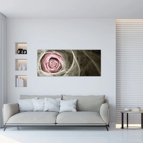 Obraz - Abstraktné ruže svetlo ružová (120x50 cm)
