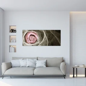Obraz - Abstraktné ruže svetlo ružová (120x50 cm)
