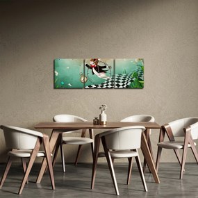Obraz - Fantasy zajačik (s hodinami) (90x30 cm)