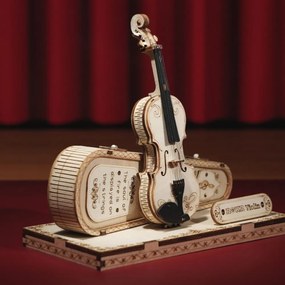 Robotime Rokr 3D dřevěné puzzle Houslové Capriccio 82 ks