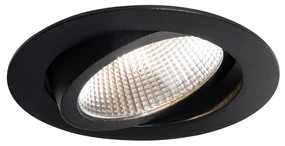 Zástenný reflektor čierny 9,5 cm vrátane LED 1300lm stmievateľný IP23 - Gaius