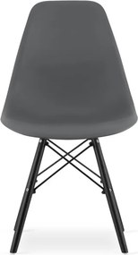 Set troch jedálenských stoličiek OSAKA tmavo sivé (čierne nohy) (3ks)