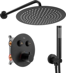 Rea Lungo, podomietková termostatická sprchová sada + BOX, čierna matná, REA-P8549