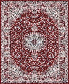 Koberec Jasmin 9871 RED – červený so vzorom, 100% akryl Rozmer: 80x150 cm