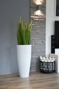 Kvetináč CITY, sklolaminát, výška 80 cm, biely lesk