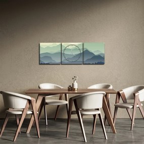 Obraz - Forest Mountain (s hodinami) (90x30 cm)
