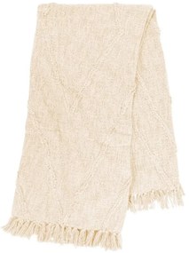 Krémovobiela bavlnená prikrývka na dvojlôžko 250x260 cm Sahara - Tiseco Home Studio