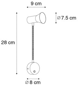 Nástenná lampa bronzová s flexibilným ramenom - Karin Flex