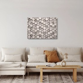 Sklenený obraz - Hexagóny v betónovom dizajne (70x50 cm)